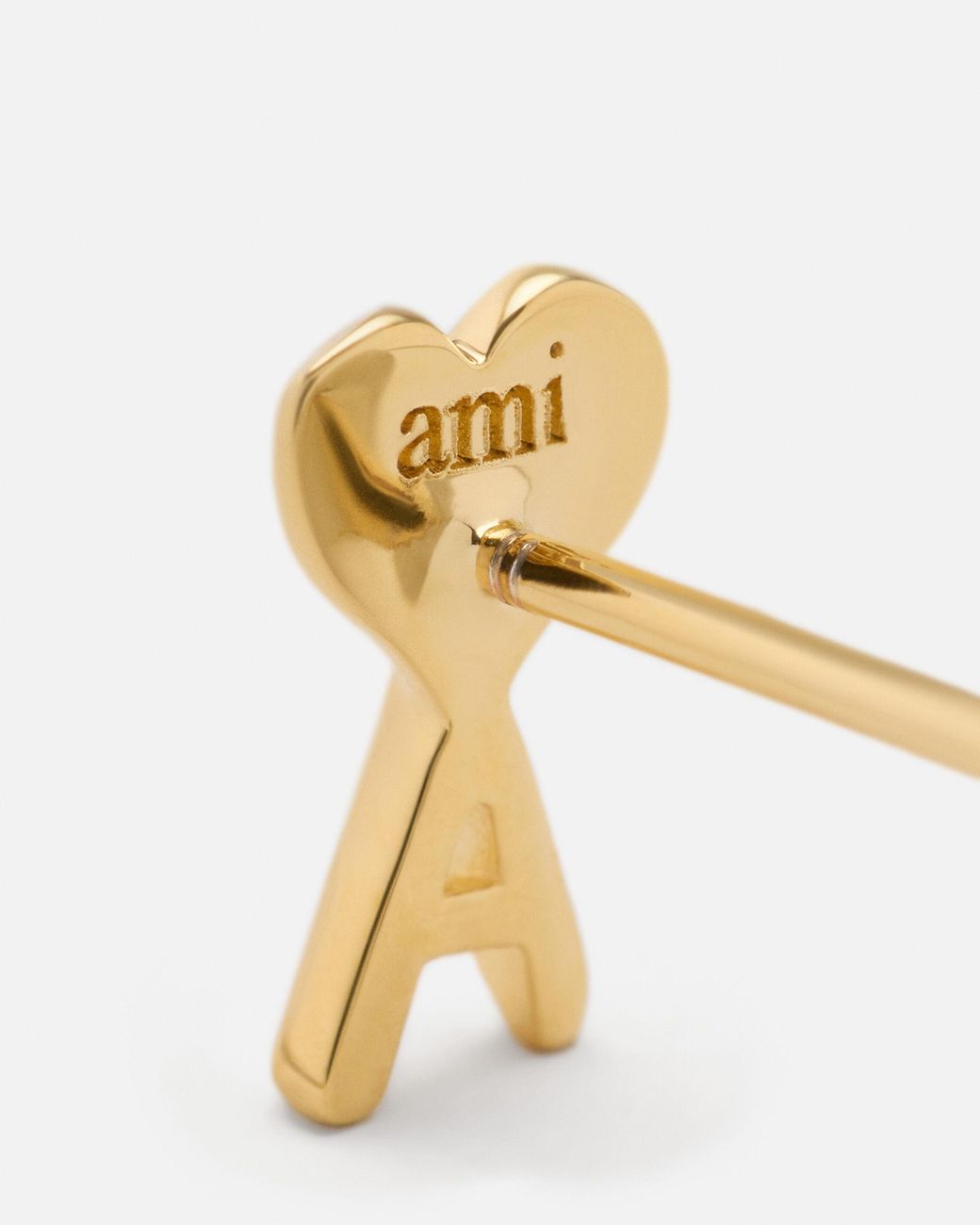 AMI Natural Brass Ami De Coeur Hammered Earrings