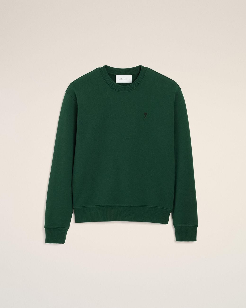 AMI Green Cotton Sweatshirt With Ami De Coeur for men