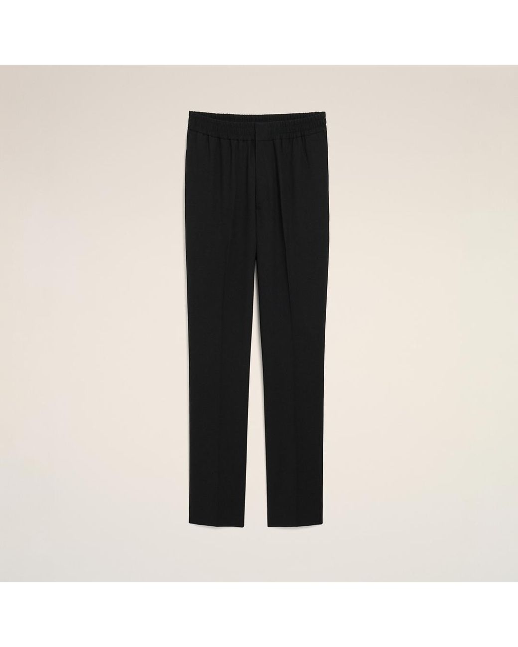 AMI Black Elasticated-Waist Wool Trousers for men