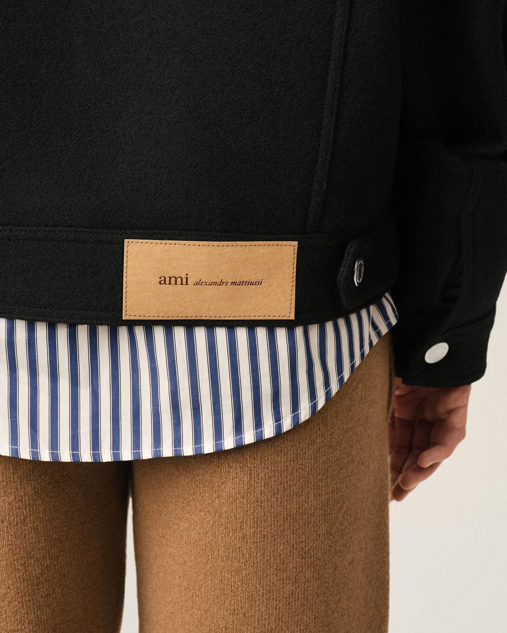 AMI Black Wool Trucker Jacket