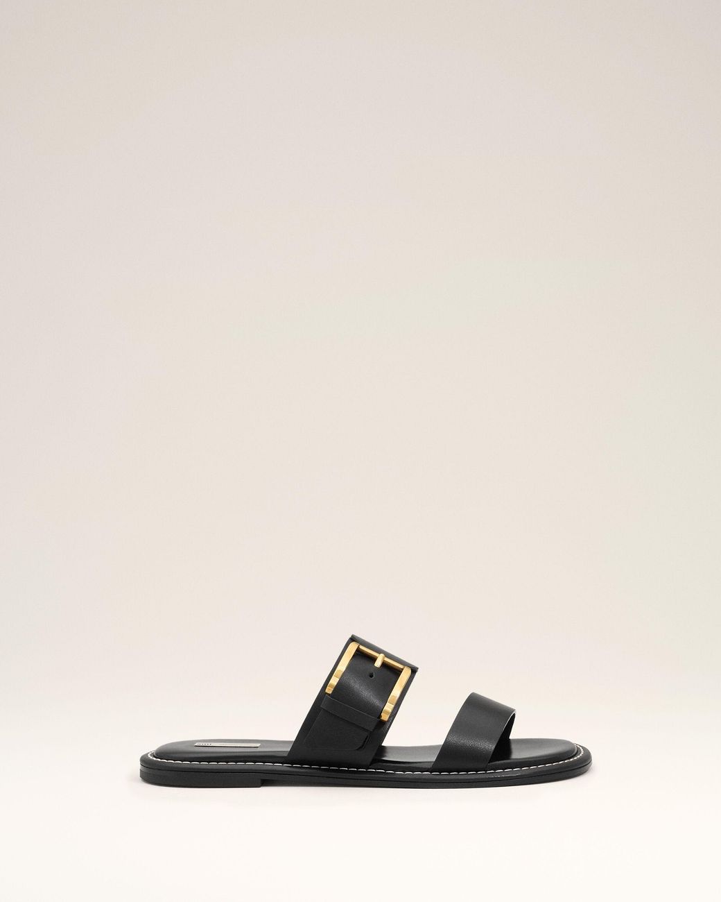 AMI Natural Cow Leather Buckle Sandals