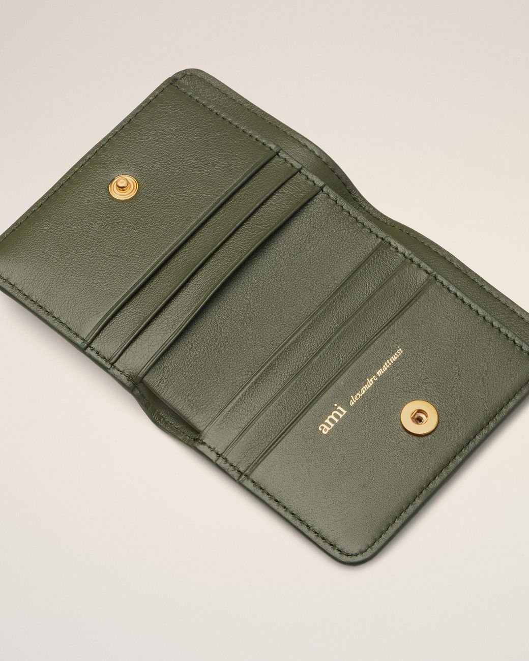 AMI Natural Cow Leather Carrousel Folded Wallet