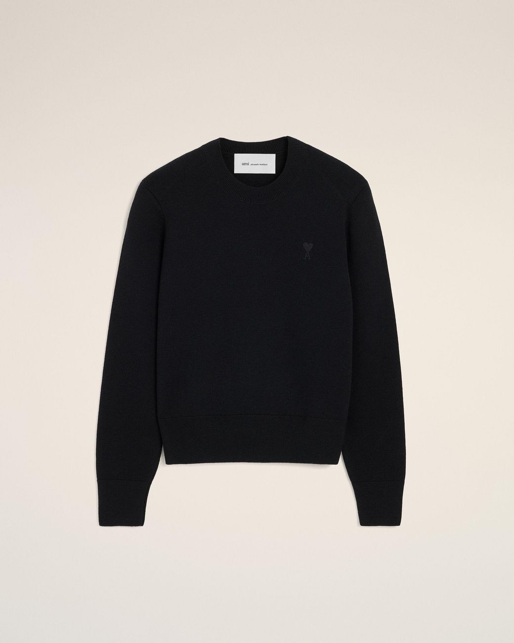 AMI Black Wool Ami De Coeur Crewneck Sweater