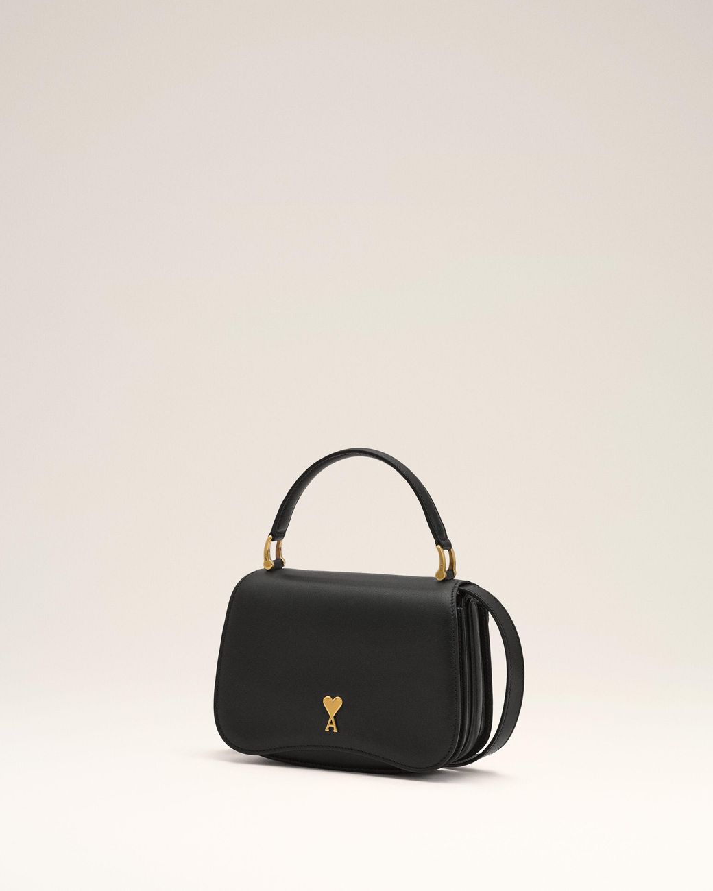 AMI Natural Cowhide Leather Paris Paris Top Handle Bag