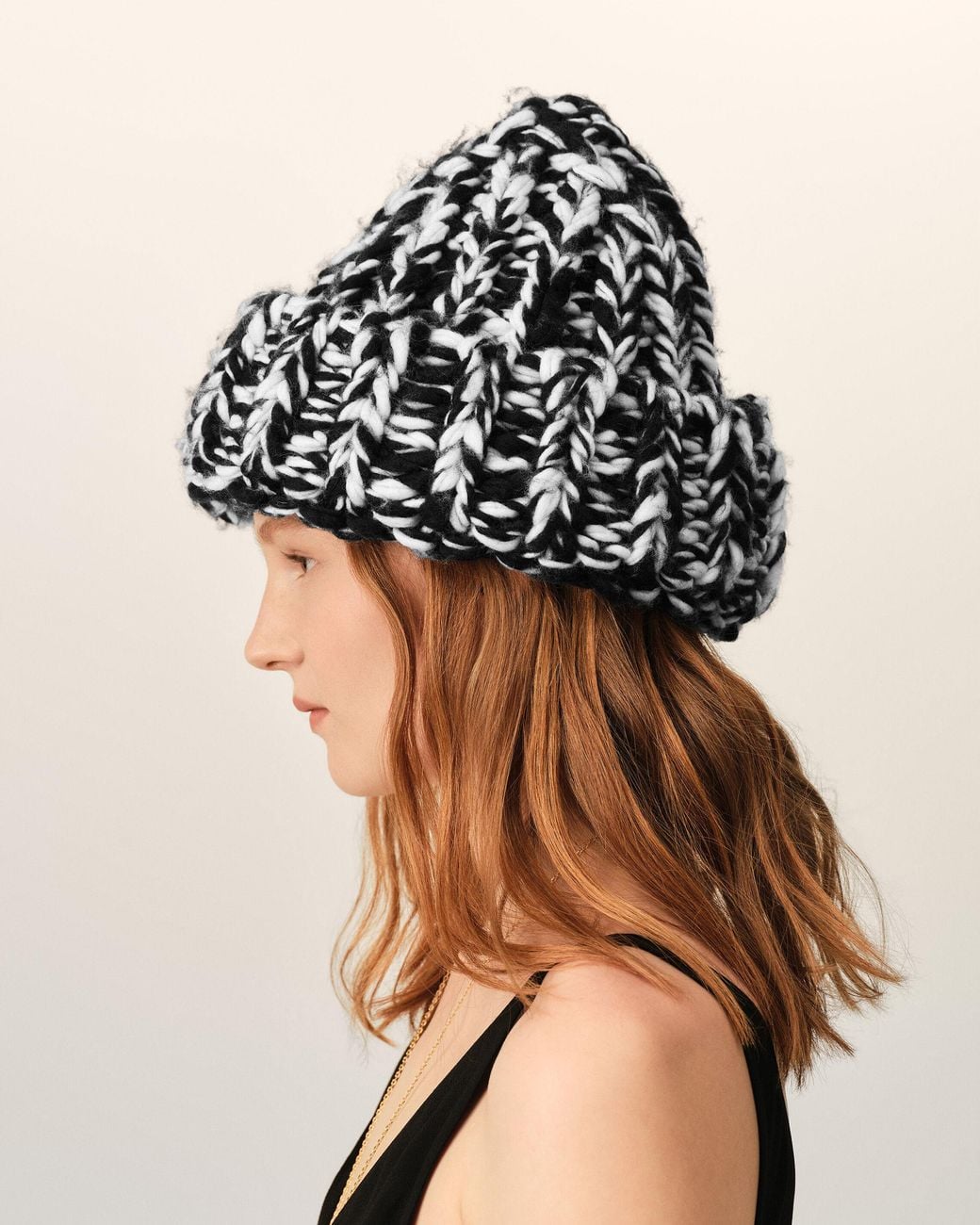 AMI Natural And Wool Knit Beanie