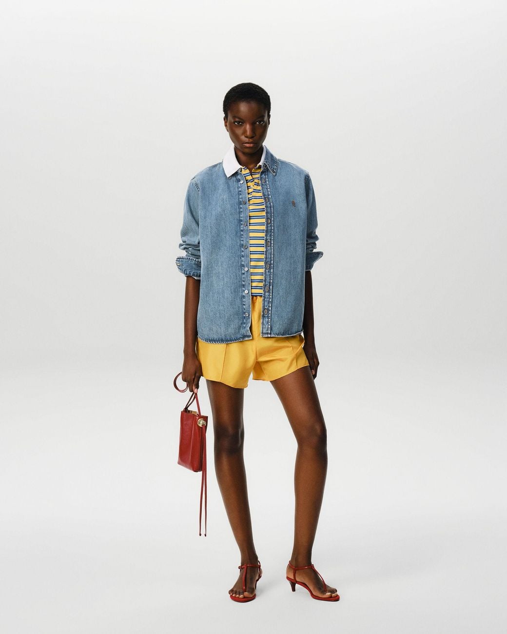 AMI Blue Denim Shirt With Ami De Coeur