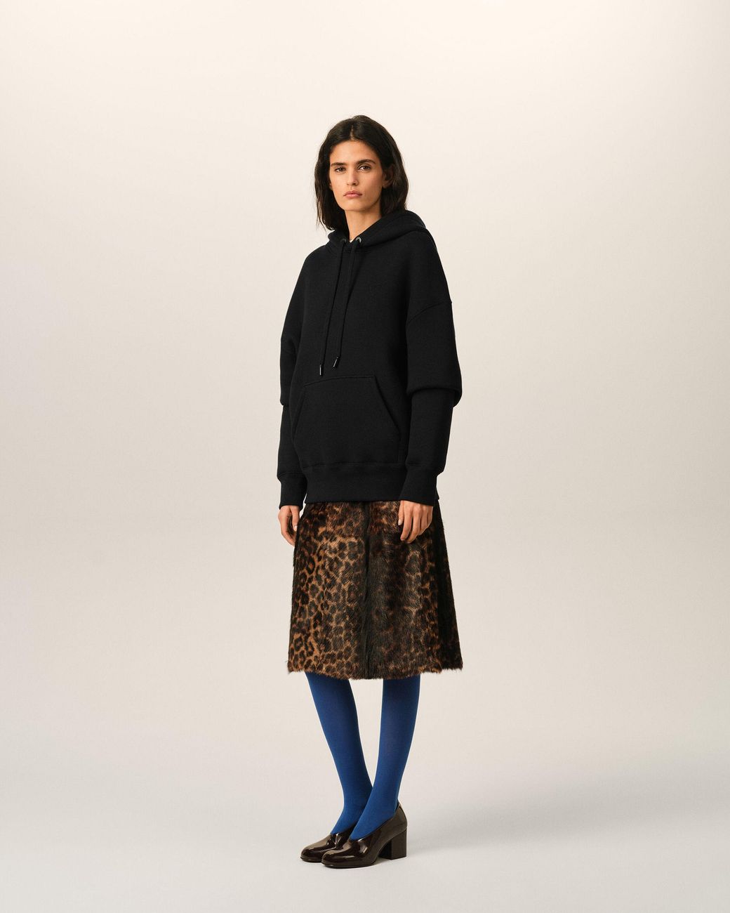 AMI Black Cotton Hoodie With Embossed Ami De Coeur
