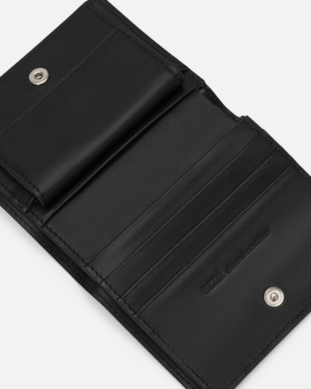 AMI Natural Cowhide Leather Bifold Wallet With Ami De Coeur