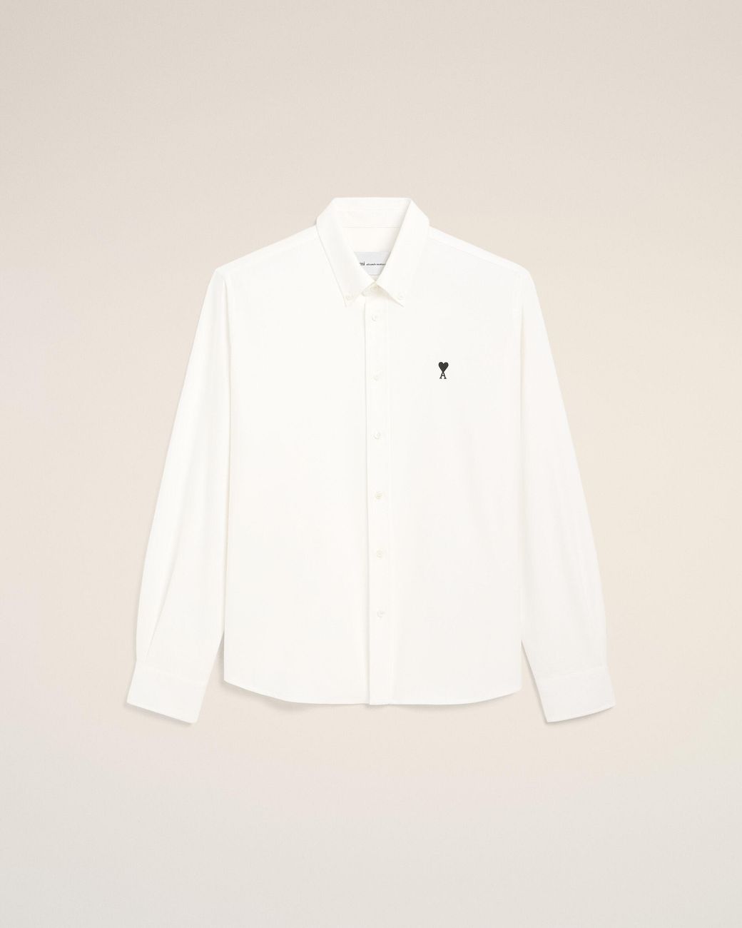 AMI Natural Cotton Shirt With Ami De Coeur
