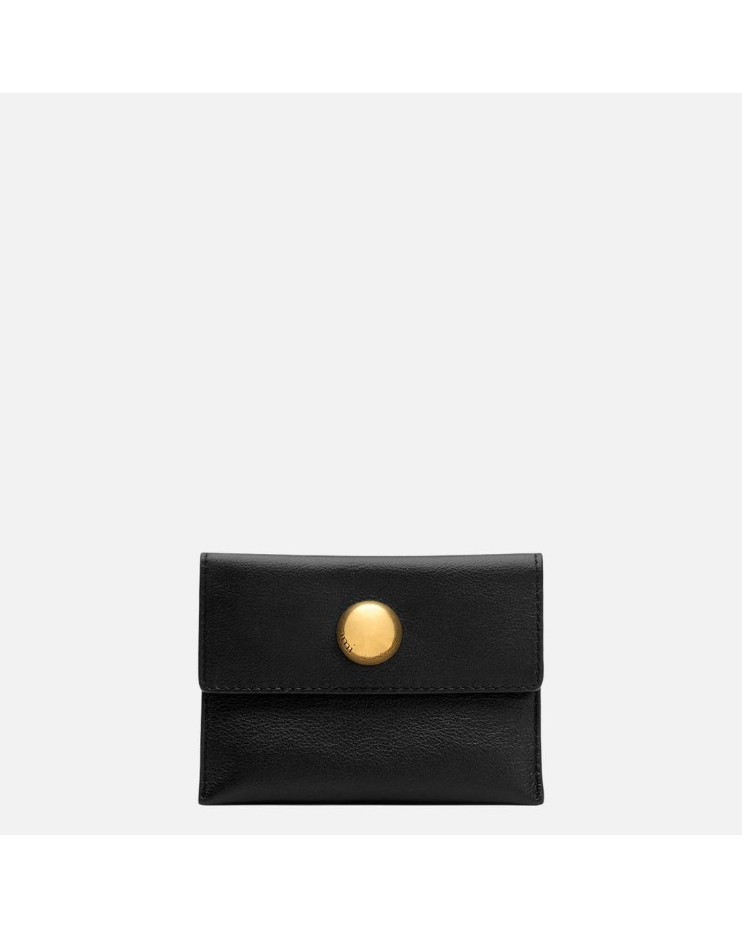 AMI Black Carrousel Cow Leather Folded Card Holder