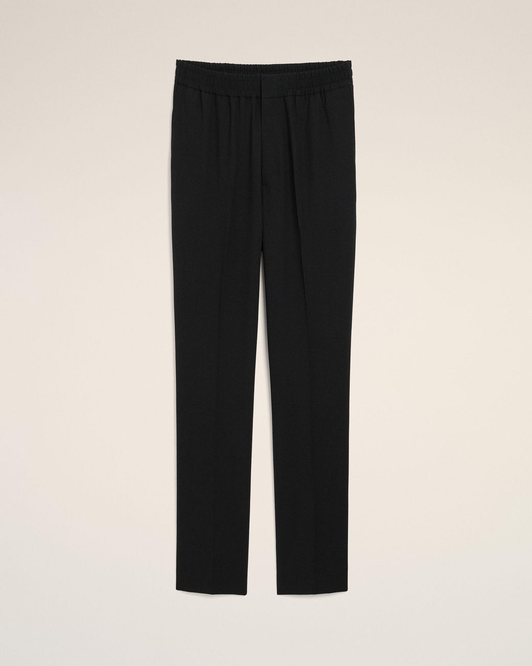 AMI Black Elasticated-Waist Wool Trousers for men