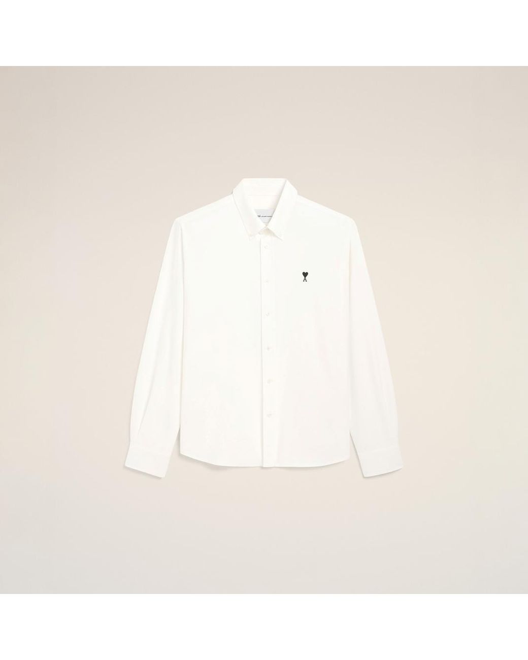 AMI Natural Cotton Shirt With Ami De Coeur