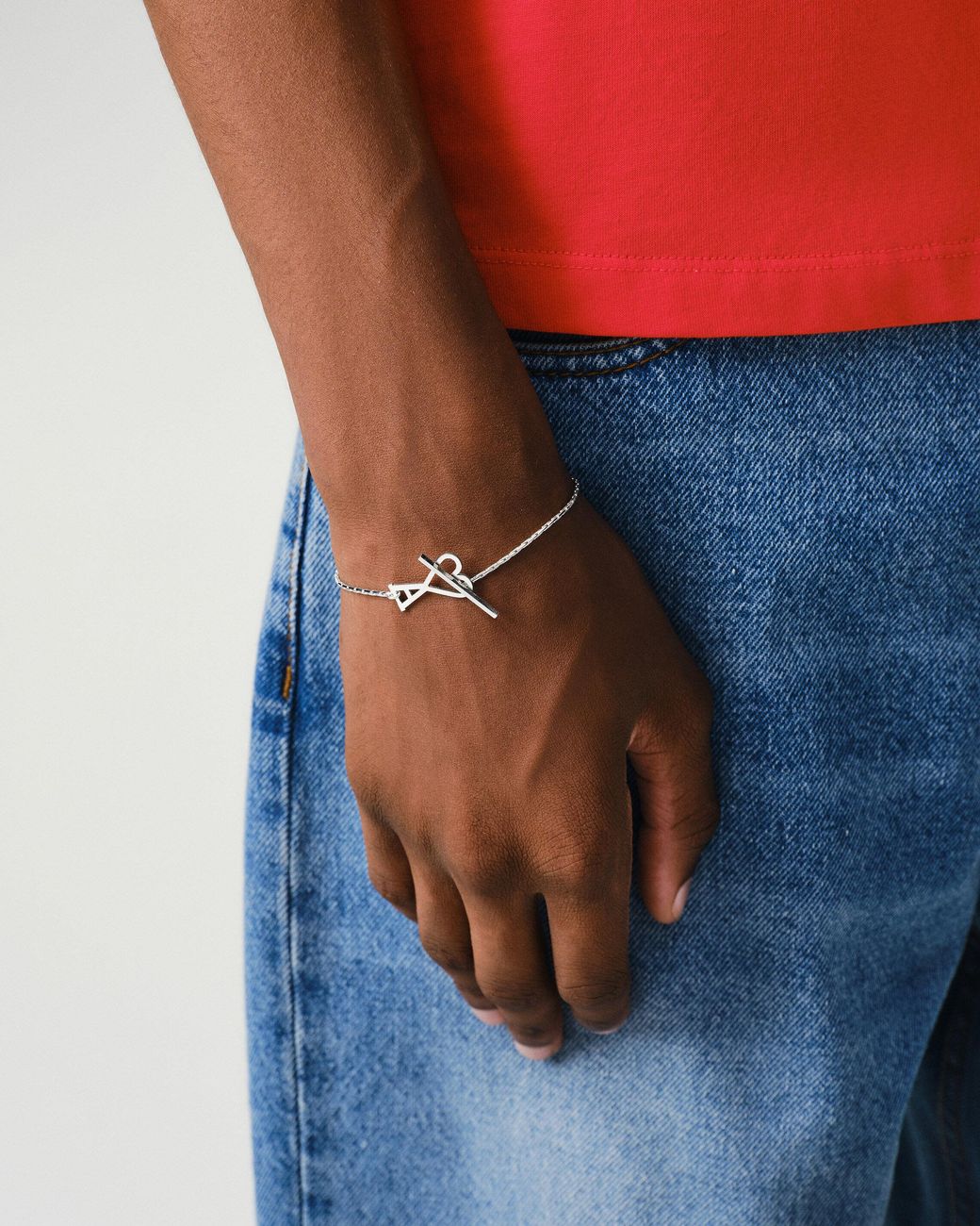 AMI Natural Brass Chain Bracelet With Ami De Coeur