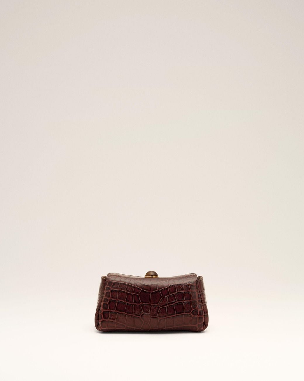 AMI Natural Mini Crocodile Embossed Cow Leather Carrousel Bag