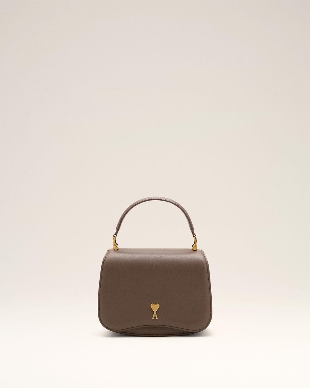 AMI Natural Cowhide Leather Paris Paris Top Handle Bag