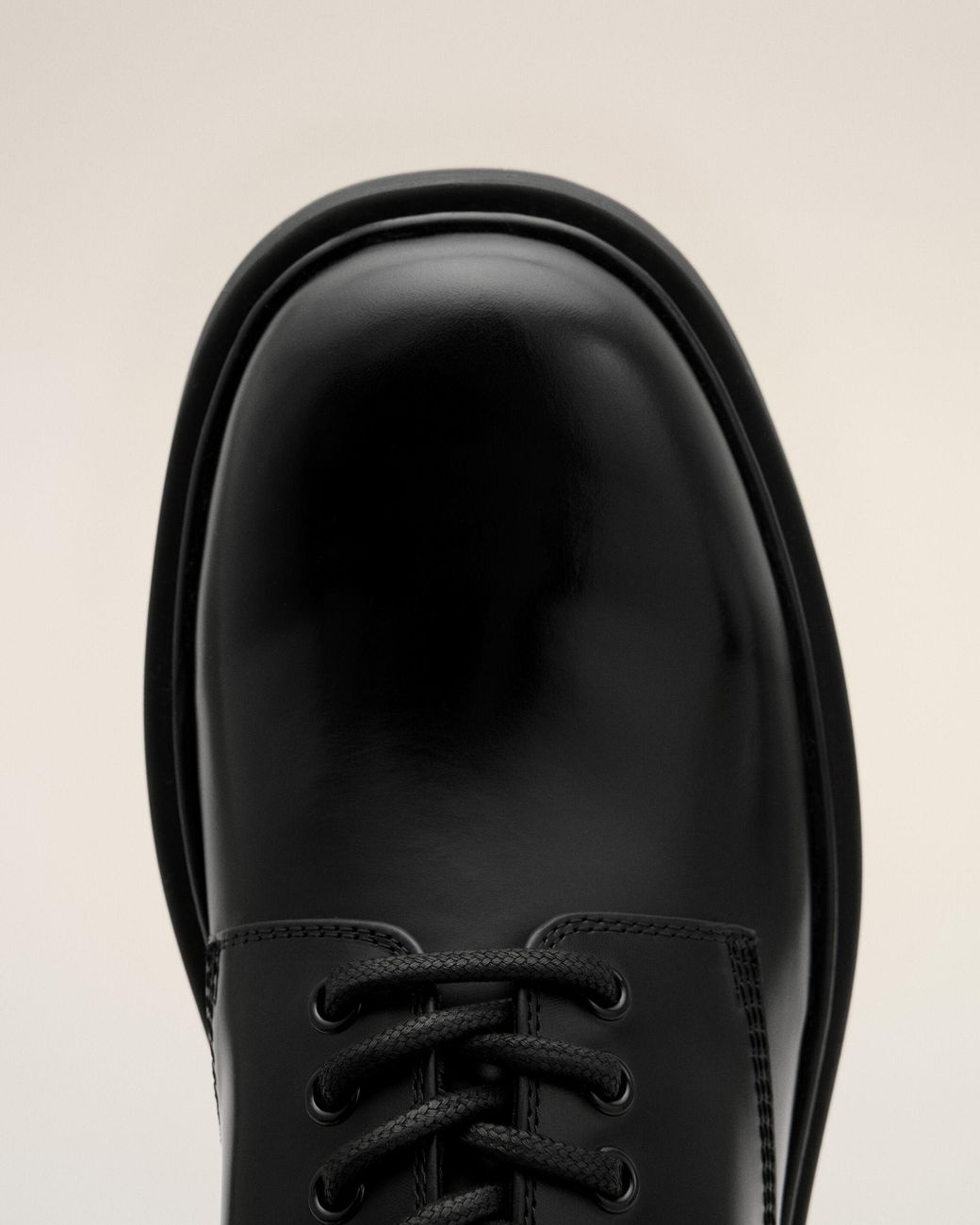 AMI Black Cow Leather Derbies Shoes for men