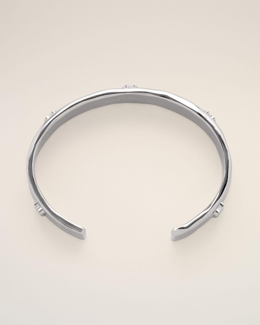 AMI Natural Brass Bracelet With Hammered Ami De Coeur