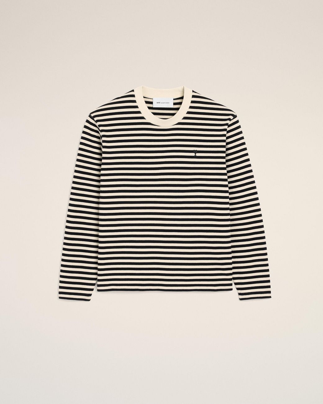 AMI Natural And Mariniere Cotton T-Shirt With Ami De Coeur