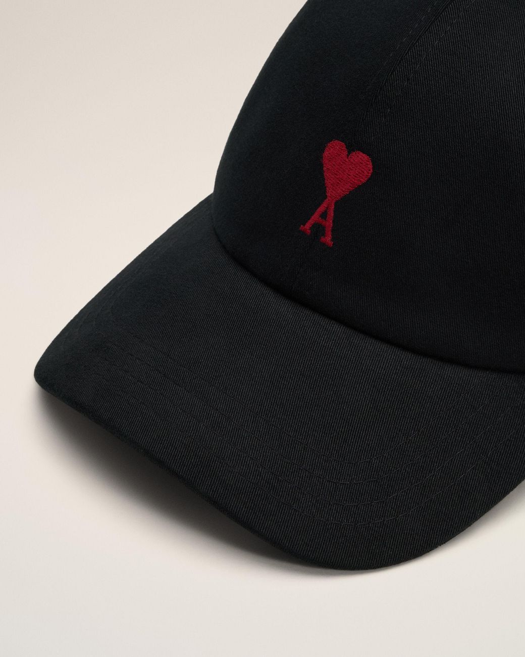 AMI Black Cotton Cap With Ami De Coeur