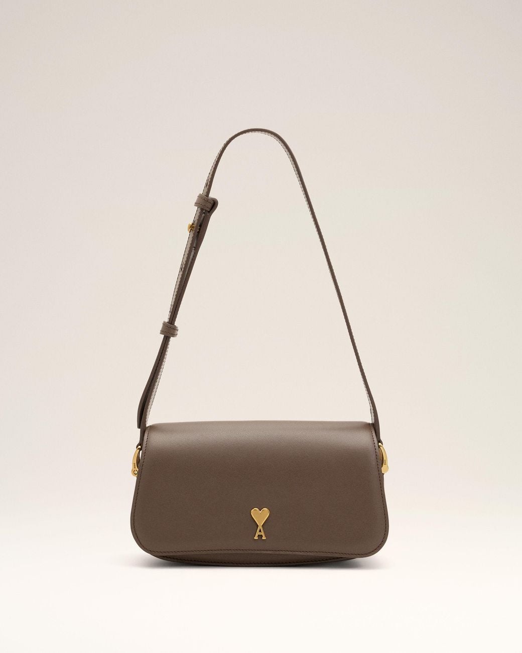 AMI Natural Cowhide Leather Paris Paris Shoulder Bag
