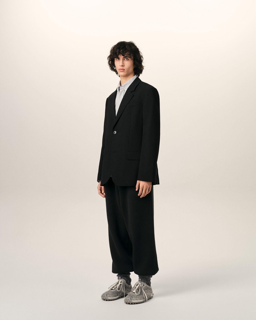 Blazer Dritto di AMI in Black da Uomo