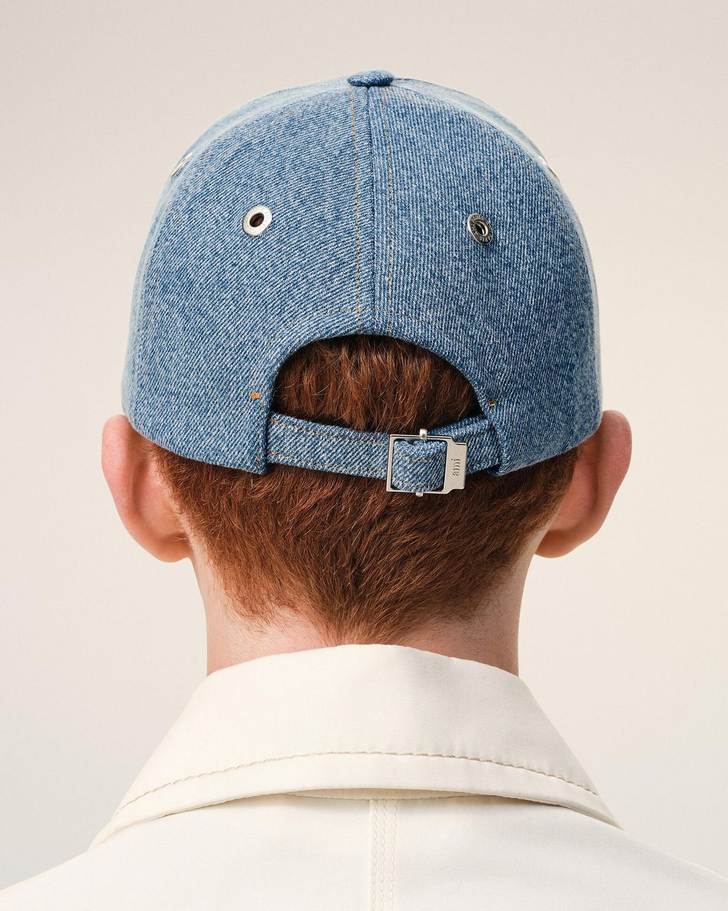 AMI Blue Denim Ami De Coeur Embroidery Cap
