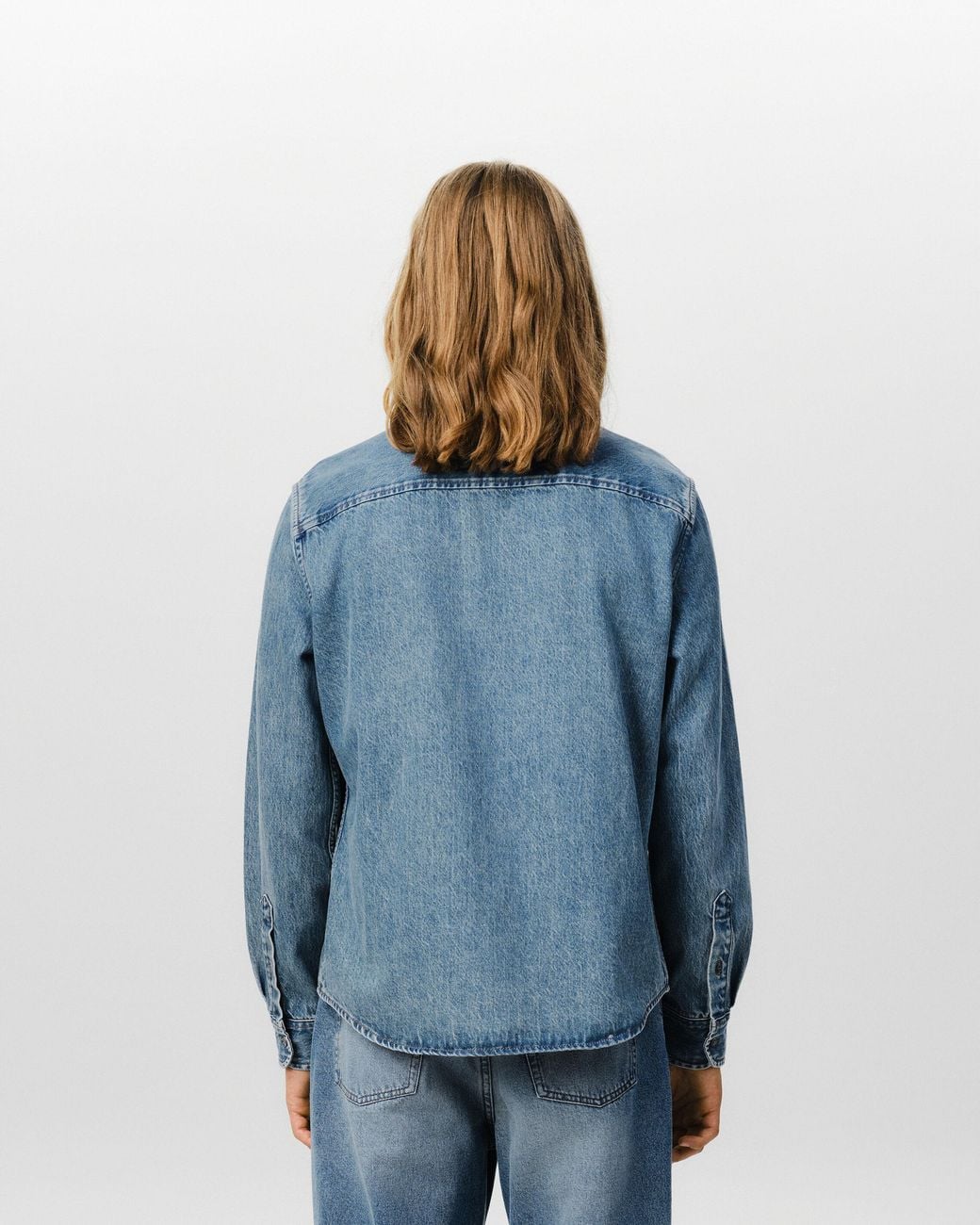 AMI Blue Denim Shirt With Ami De Coeur