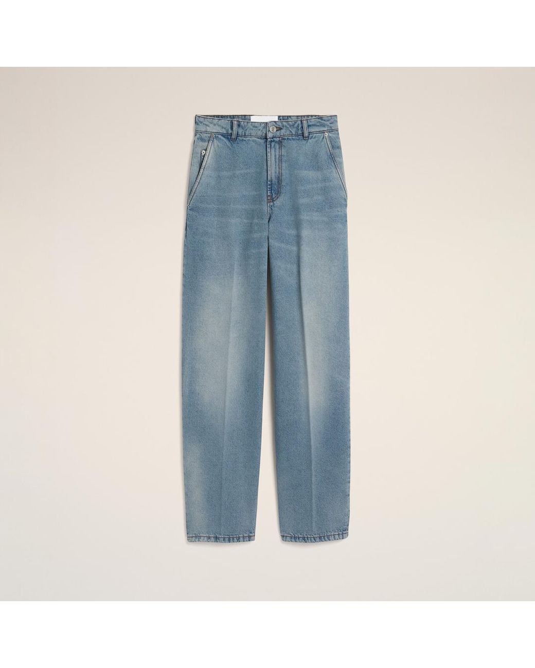 AMI Blue Balloon-Fit Cotton Jeans