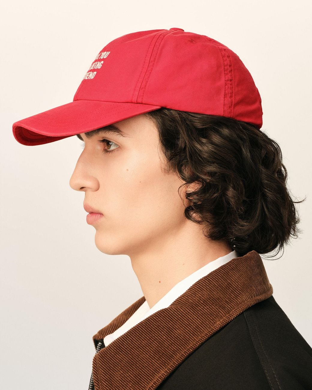 AMI Red Cotton "Thank You For Being A Friend" Cap