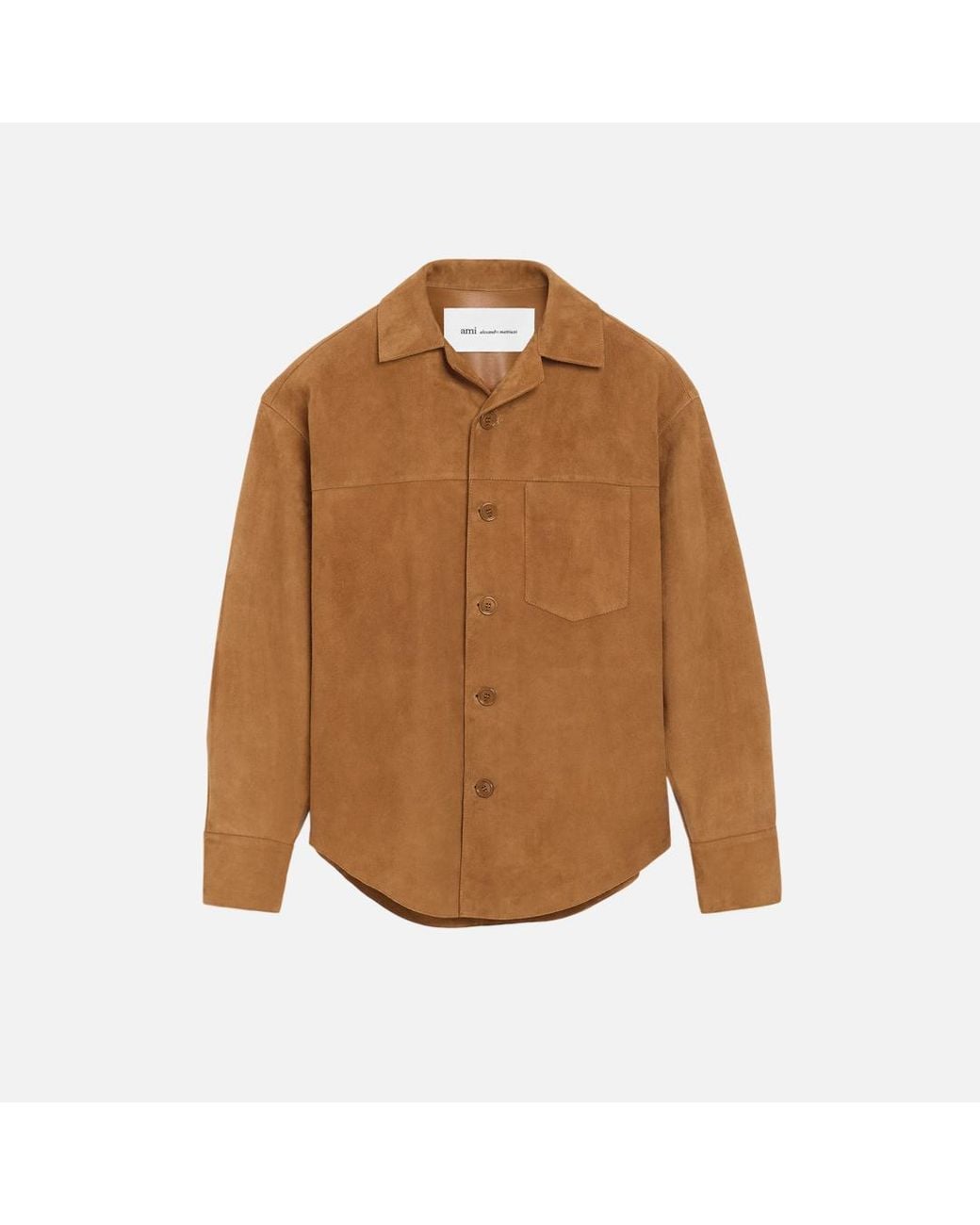 AMI Natural Goat Leather Buttoned Overshirt