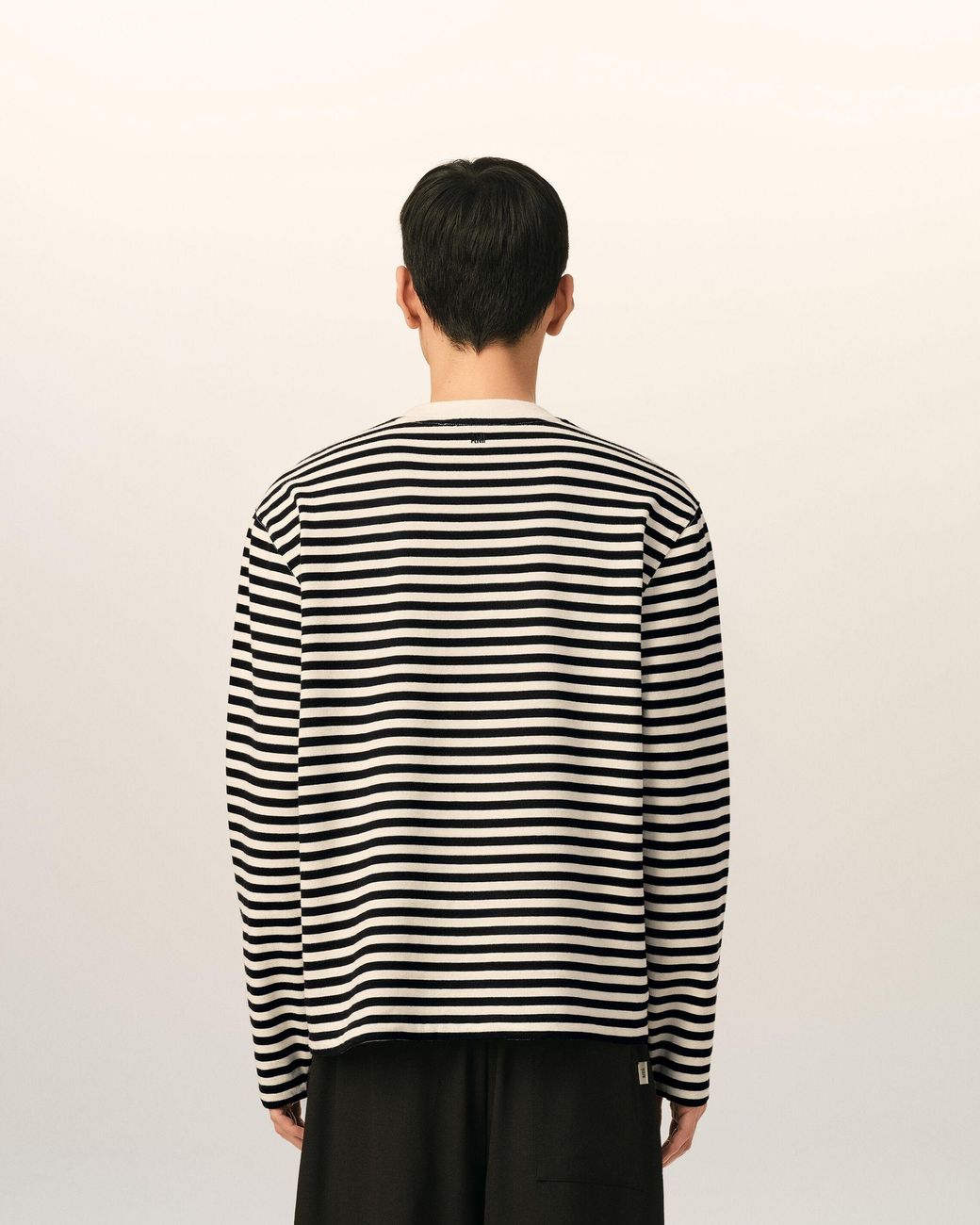 AMI Natural And Mariniere Cotton T-Shirt With Ami De Coeur
