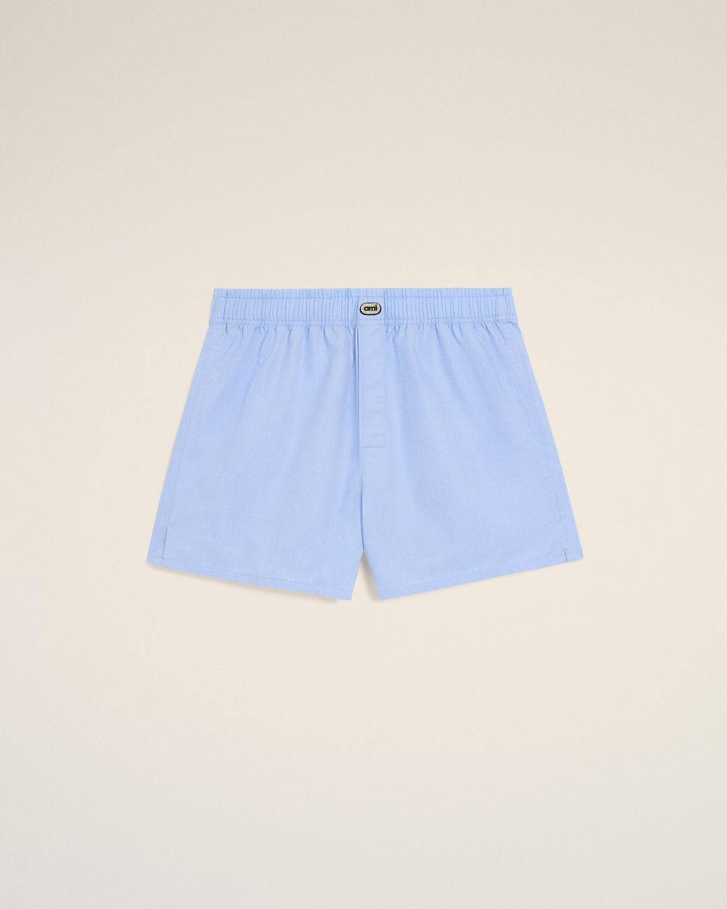 AMI Blue Cotton Boxer With Ami Patch for men