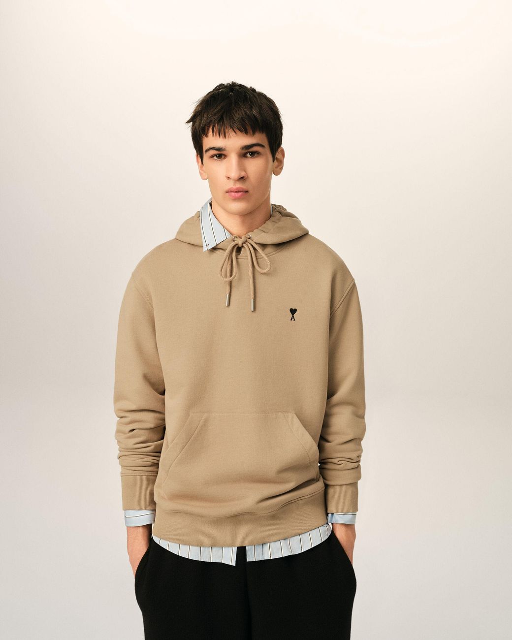 AMI Natural Cotton Hoodie With Ami De Coeur for men