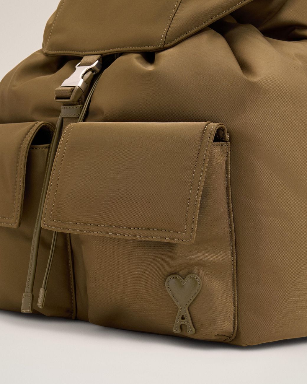 AMI Natural Nylon Marcel Flap Backpack