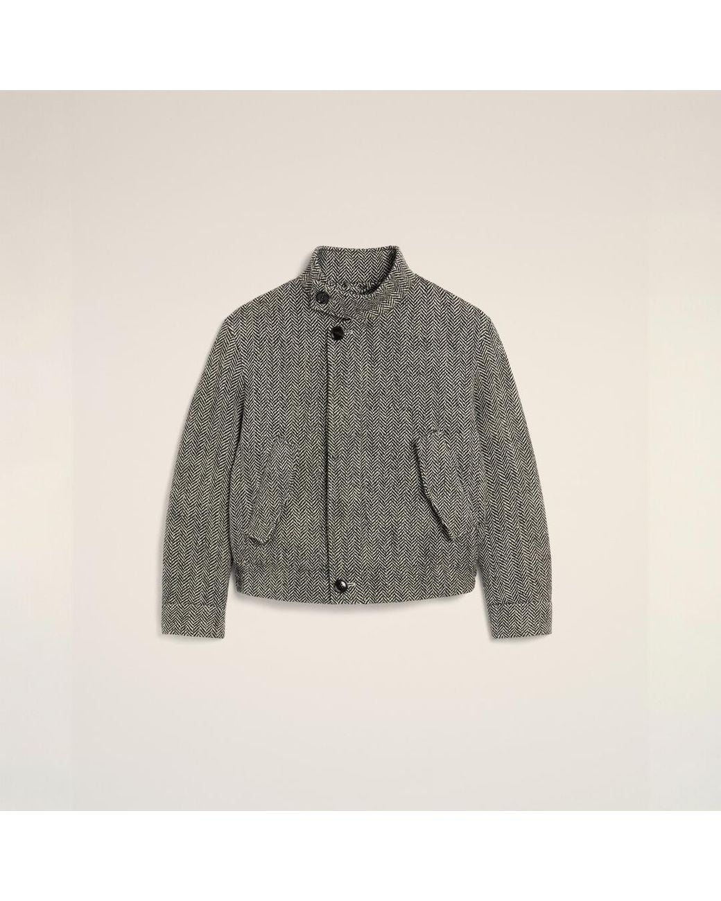AMI Gray Wool Padded Harrington Jacket