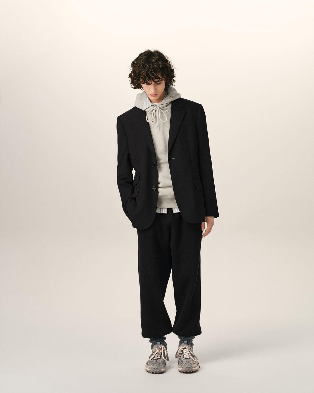 Blazer Dritto di AMI in Black da Uomo