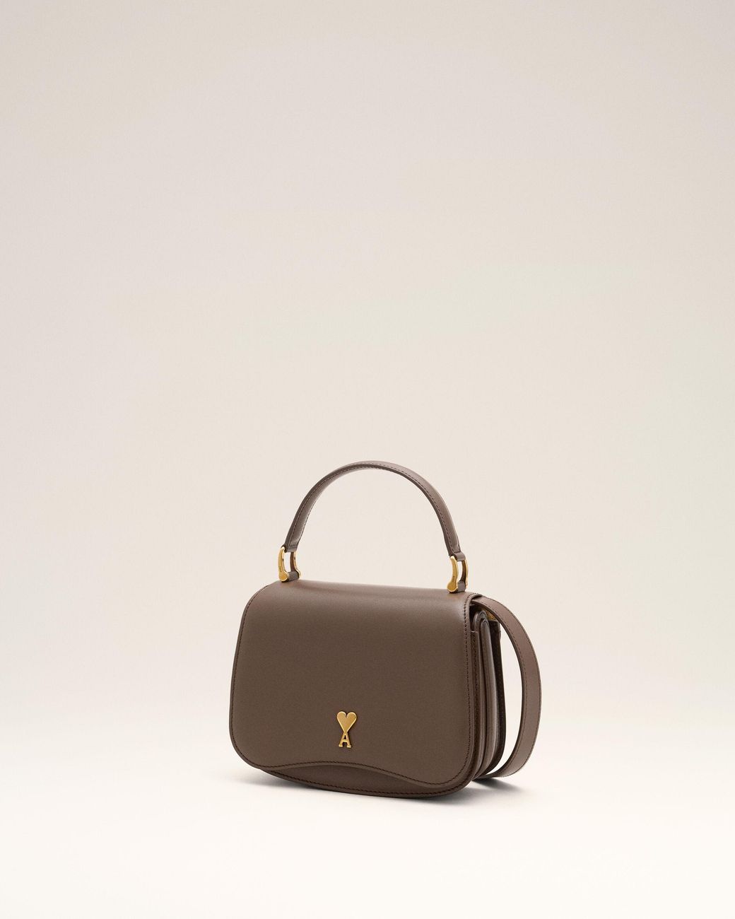 AMI Natural Cowhide Leather Paris Paris Top Handle Bag