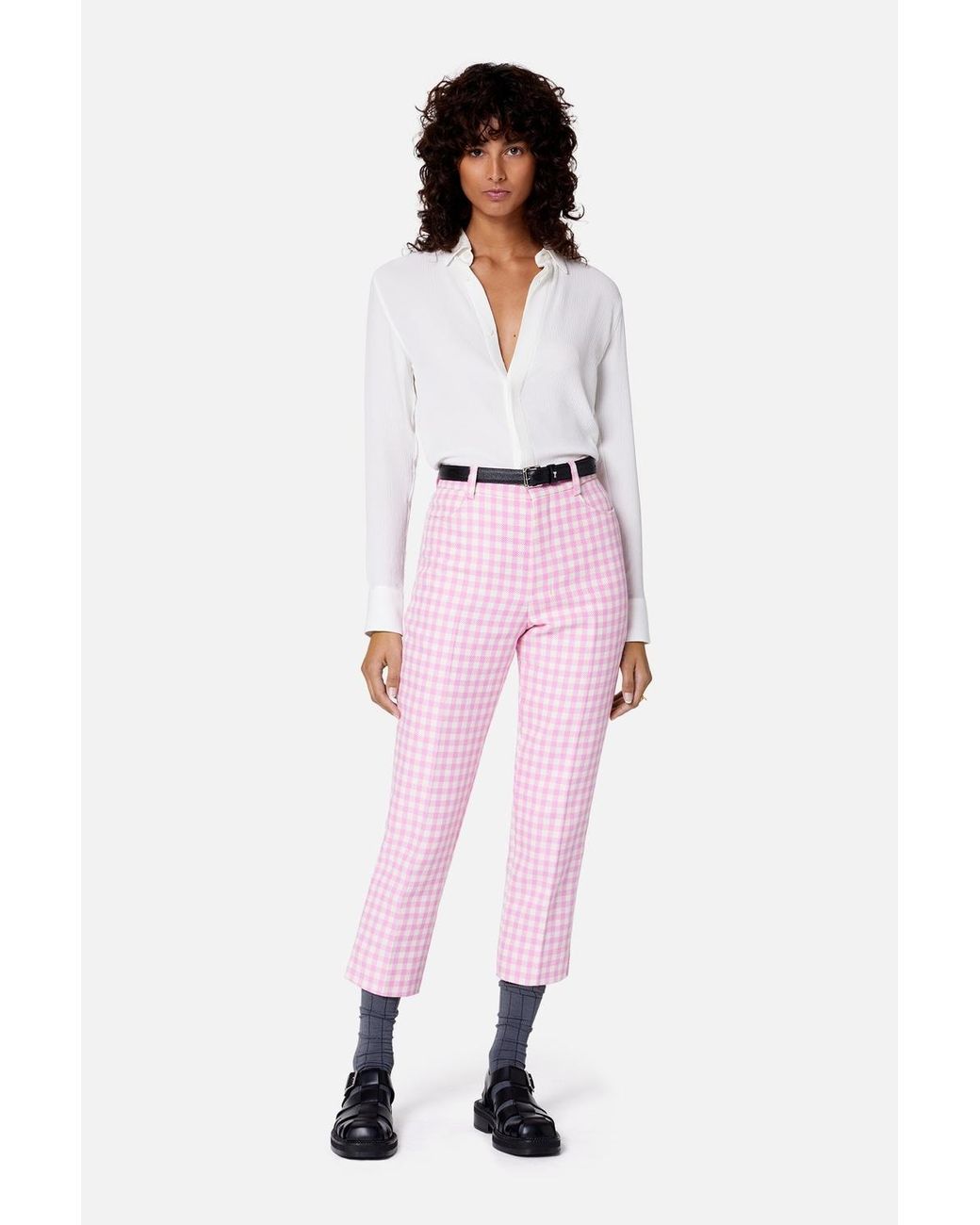 Ami Paris Cigarette Fit Short Trousers in Pink | Lyst