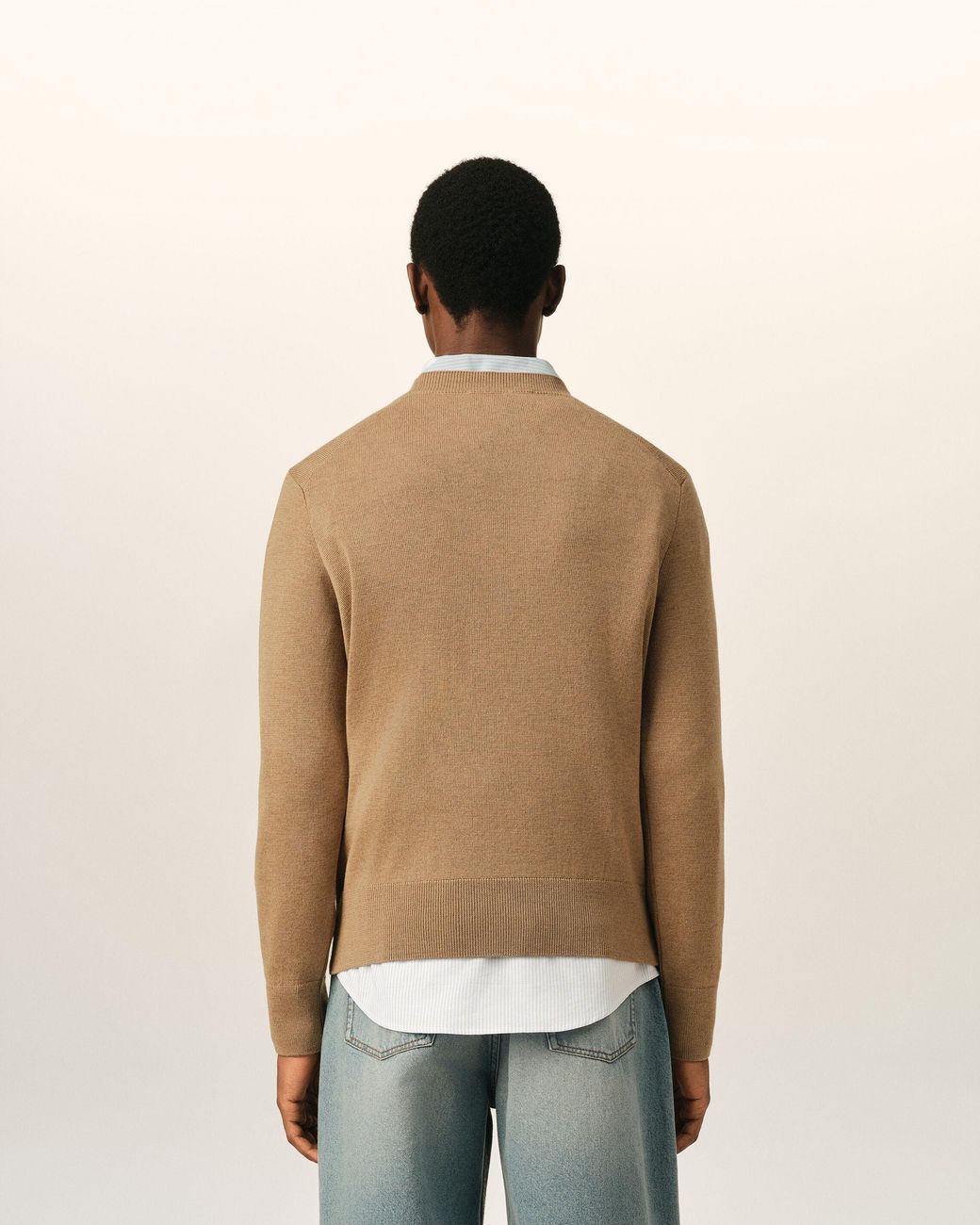 AMI Natural Crewneck Sweater With Heart Motif for men
