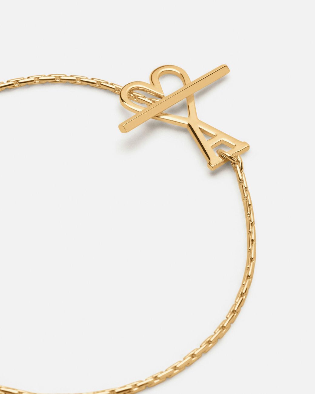 AMI Natural Brass Chain Bracelet With Ami De Coeur