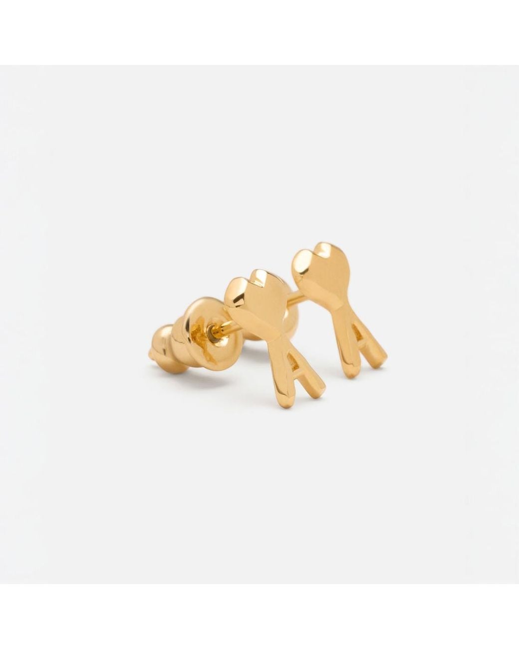 AMI Natural Brass Ami De Coeur Hammered Earrings
