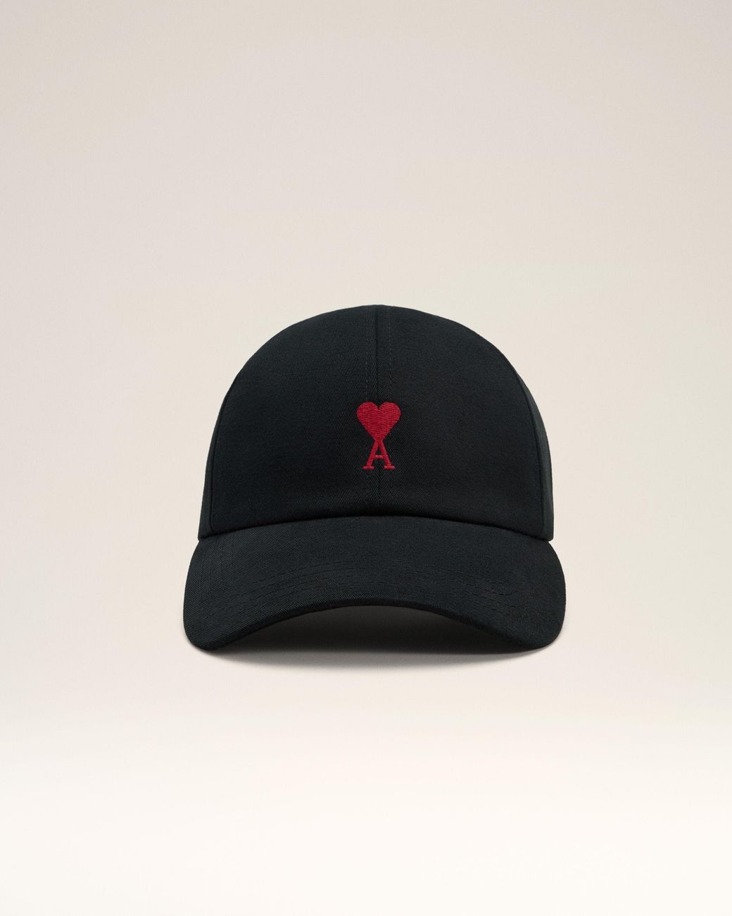 AMI Black Cotton Cap With Ami De Coeur