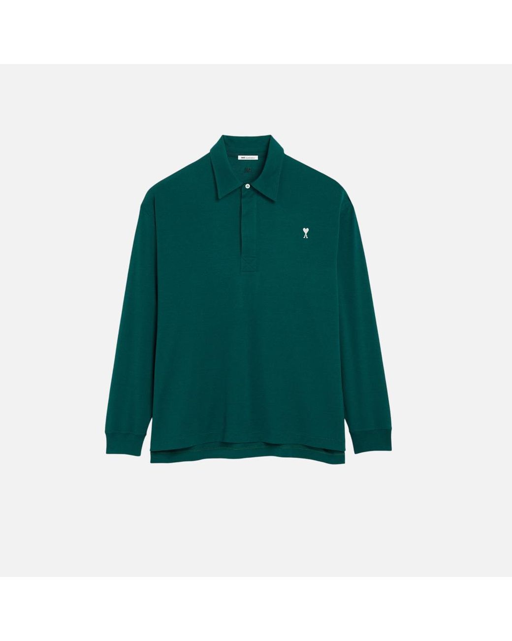 AMI Green Cotton Ami De Coeur Polo for men
