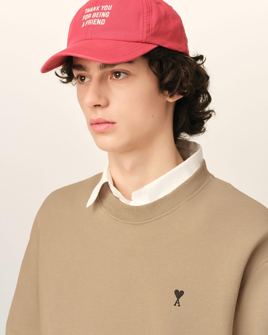 AMI Natural Cotton Sweatshirt With Ami De Coeur for men