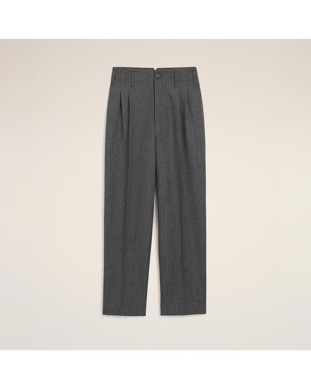 AMI Gray Two-Pleats Wool Trousers for men