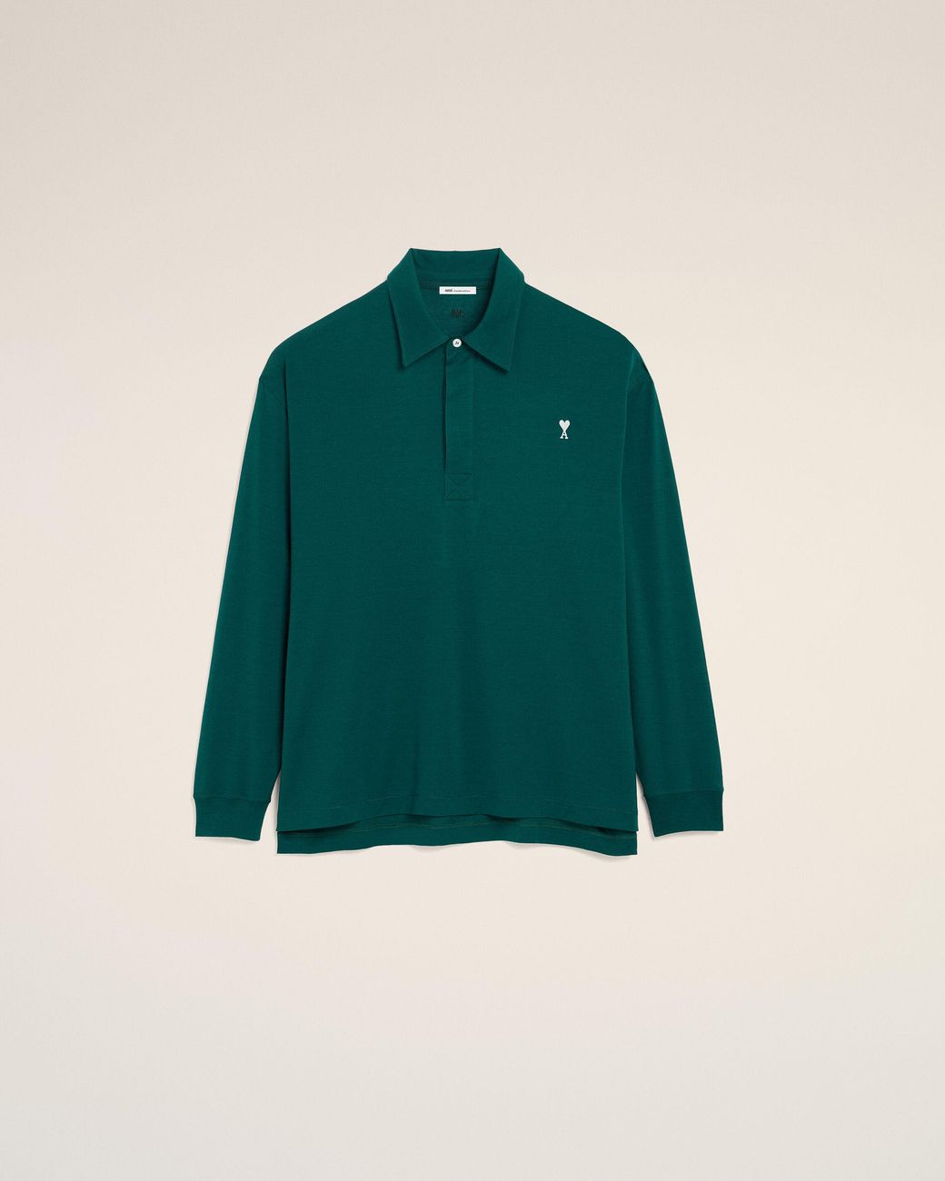 AMI Green Cotton Ami De Coeur Polo for men