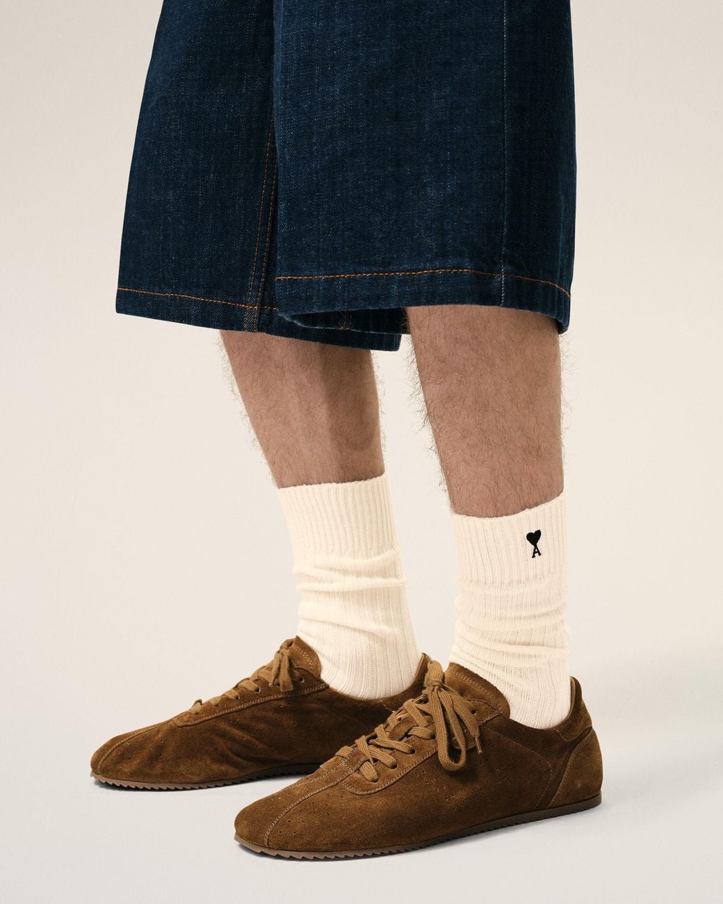 AMI Natural Cotton Three-Pack Socks With Ami De Coeur