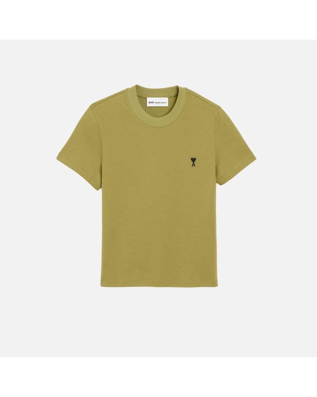 AMI Green Cotton Ami De Coeur Cropped T-Shirt