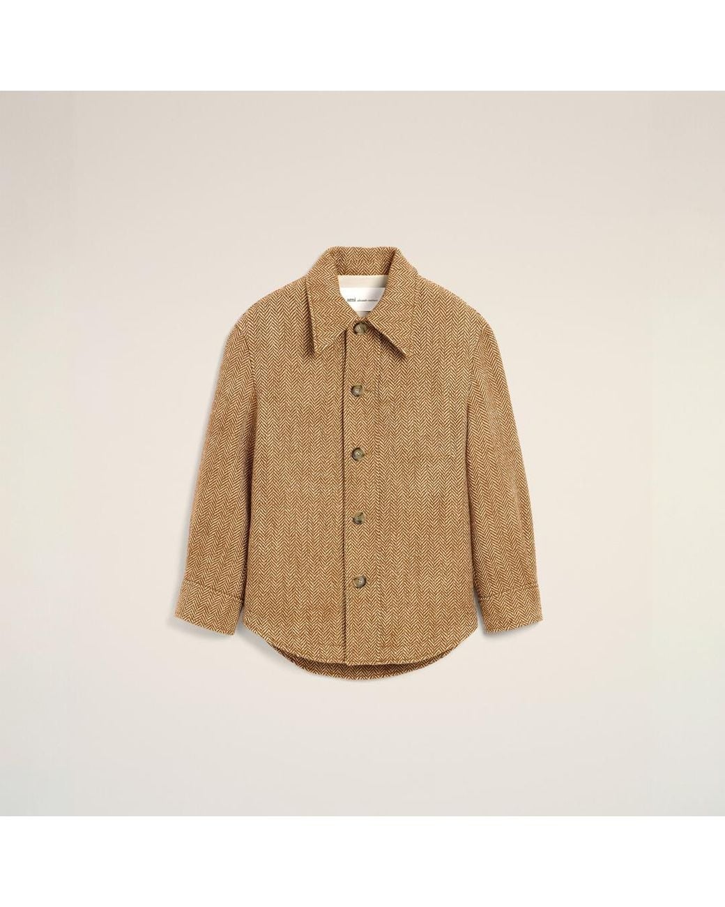 AMI Natural Wool Button-Down Jacket