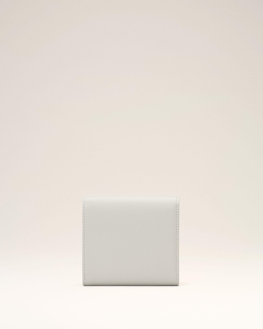 AMI White Paris Paris Cowhide Leather Compact Wallet